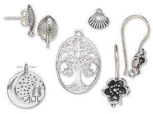 Sterling Silver Earring Findings, Charms, Drops and Links