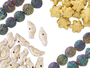 Clay Beads with Metallic Coatings